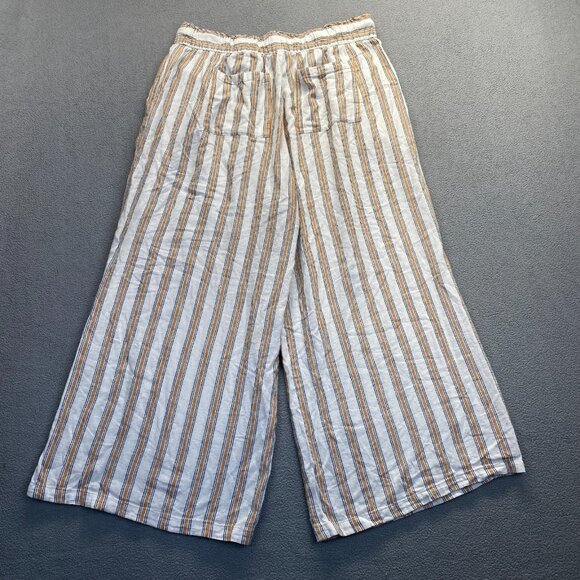 Ava & VIV Linen Blend Striped Pull On Pants Womens Size 1X Wide Leg,Pockets - Picture 2 of 11